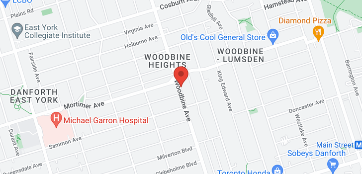 map of 1203 WOODBINE AVE
